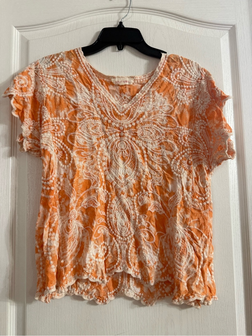 Solitaire Women’s Embroidered Boho Top Sz XL. AG-233